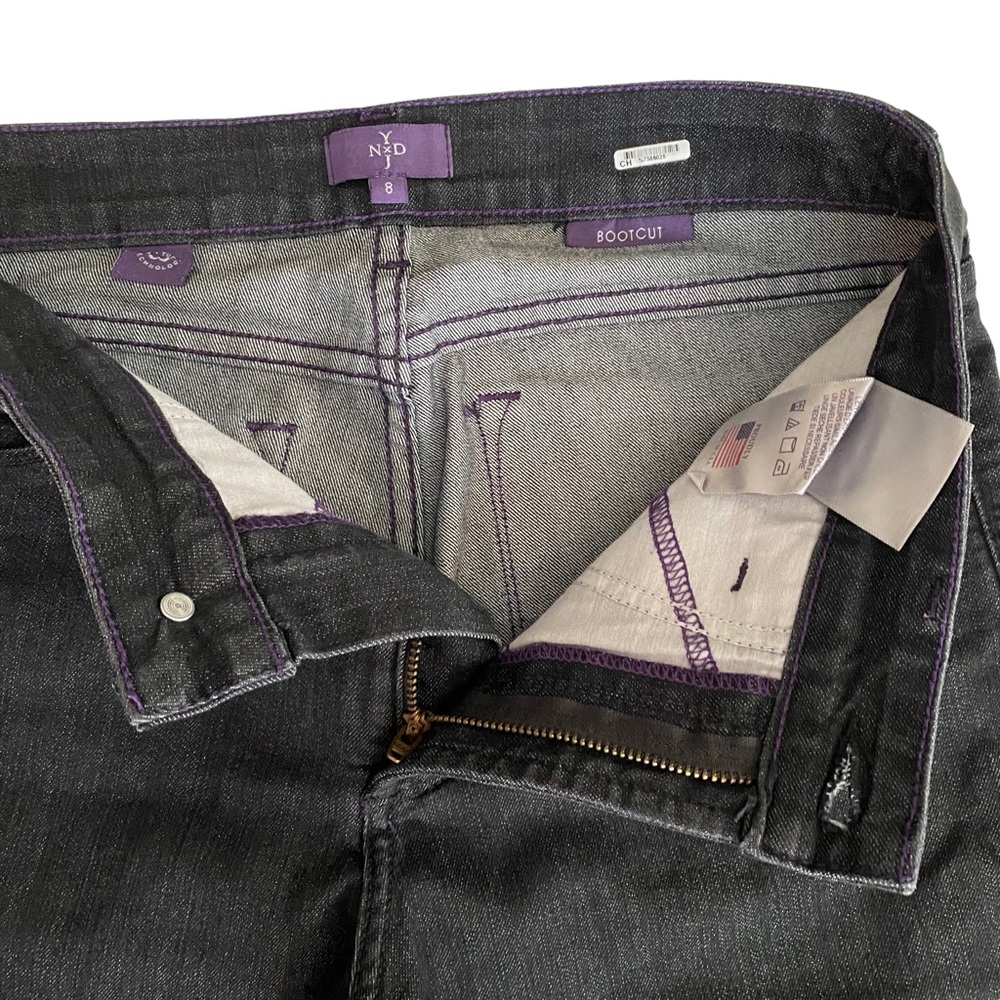 NYDJ Lift Tuck Technology Studded Rhinestones Bootcut Jeans Women’s Size 8 Black - Picture 12 of 14